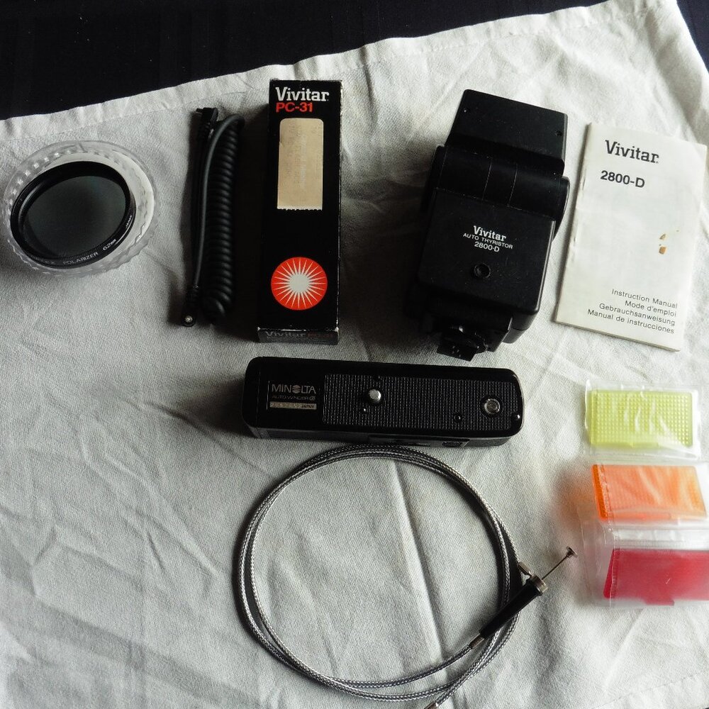 SLR: Cable Shutter Release & Shutter Cord & Flash & Auto Winder & Filter